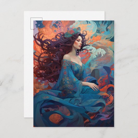 Surreal Goddess Queen Fantasy Art Briefkaart (Voorkant / Achterkant)