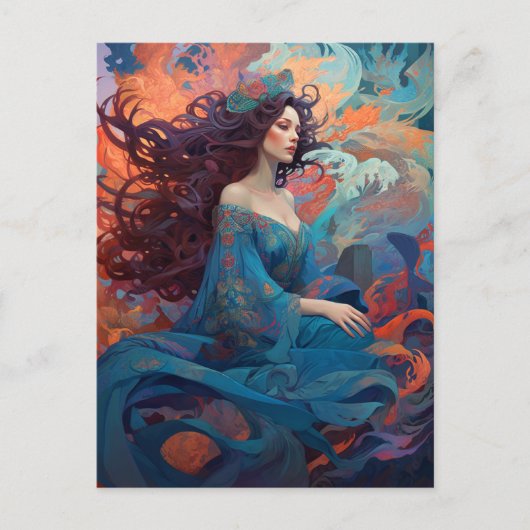 Surreal Goddess Queen Fantasy Art Briefkaart (Voorkant)