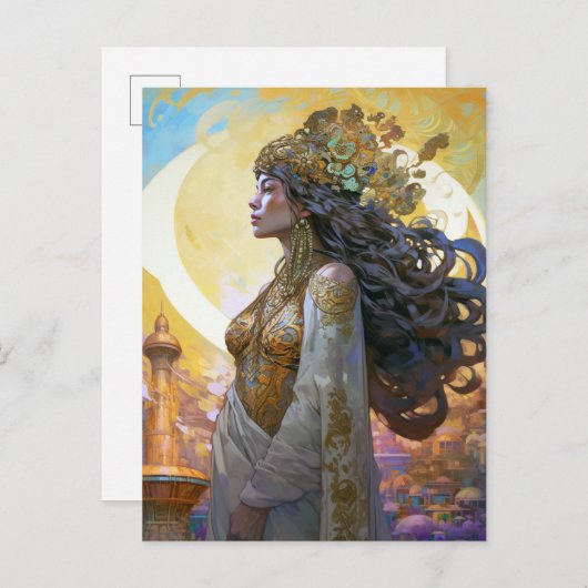 Surreal Goddess Queen Fantasy Art Briefkaart (Voorkant / Achterkant)