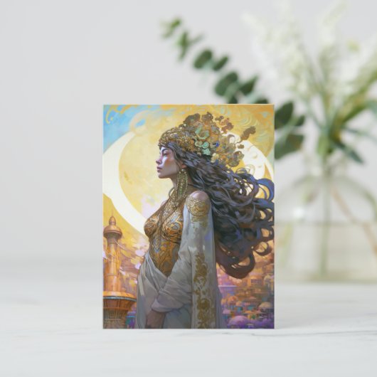 Surreal Goddess Queen Fantasy Art Briefkaart (Staand voorkant)