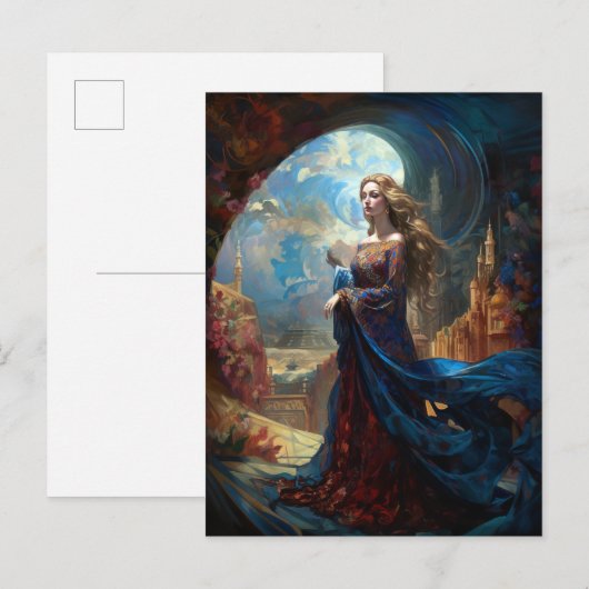 Surreal Goddess Queen Fantasy Art Briefkaart (Voorkant / Achterkant)