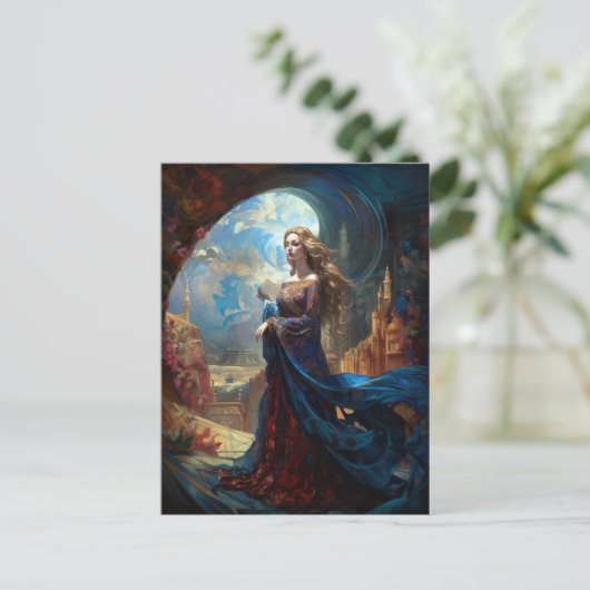 Surreal Goddess Queen Fantasy Art Briefkaart (Staand voorkant)