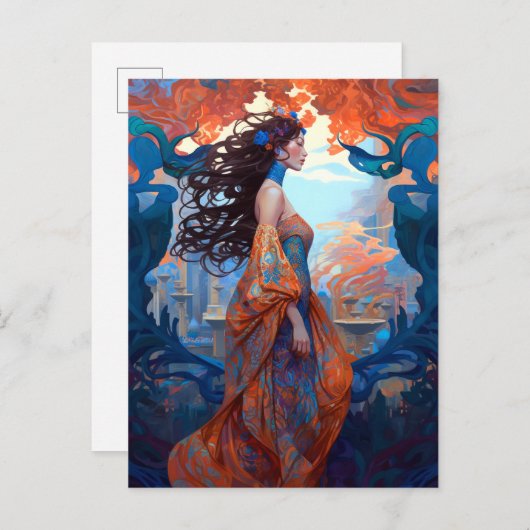 Surreal Goddess Queen Fantasy Art Briefkaart (Voorkant / Achterkant)