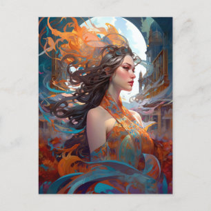 Surreal Goddess Queen Fantasy Art Briefkaart