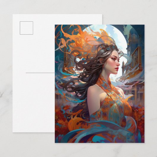 Surreal Goddess Queen Fantasy Art Briefkaart (Voorkant / Achterkant)