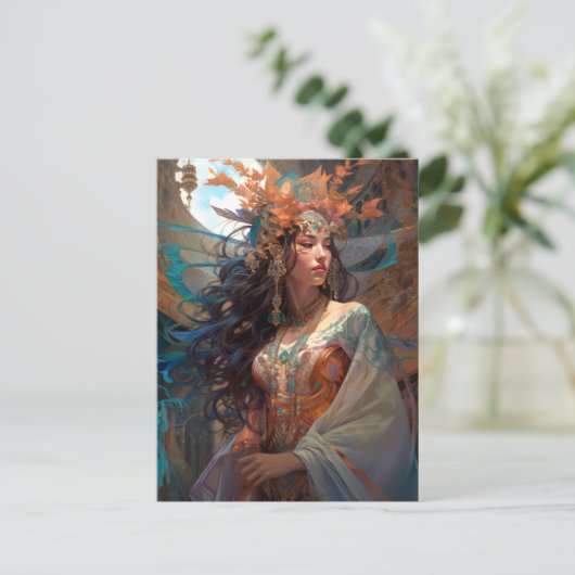 Surreal Goddess Queen Fantasy Art Briefkaart (Staand voorkant)