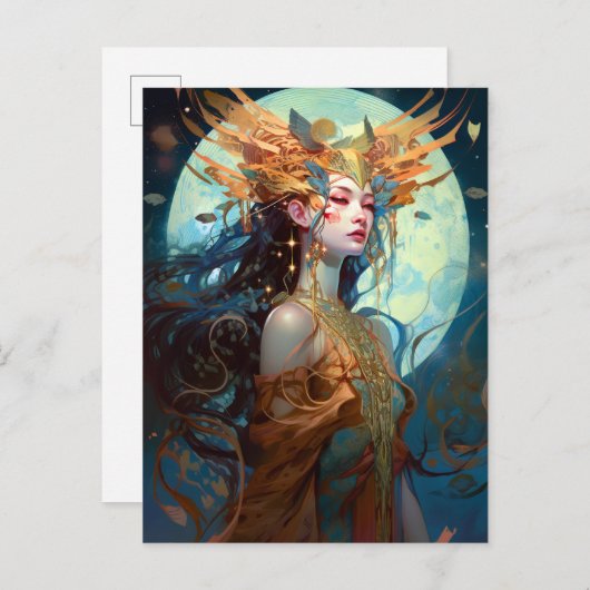 Surreal Goddess Queen Fantasy Art Briefkaart (Voorkant / Achterkant)