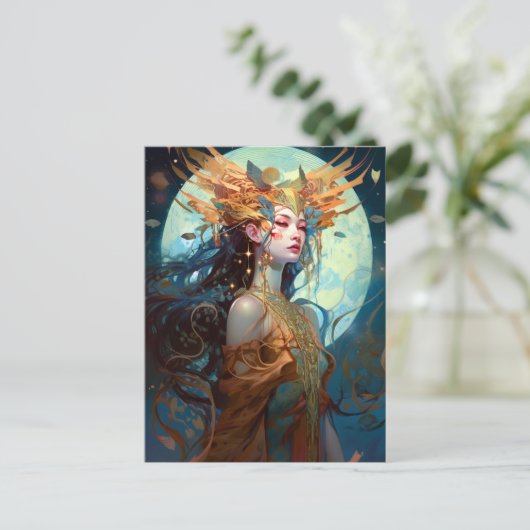 Surreal Goddess Queen Fantasy Art Briefkaart (Staand voorkant)