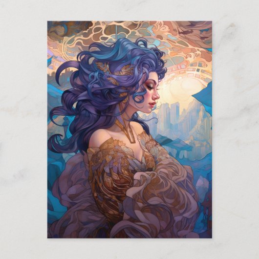 Surreal Goddess Queen Fantasy Art Briefkaart (Voorkant)