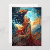 Surreal Goddess Queen Fantasy Art Briefkaart (Voorkant / Achterkant)