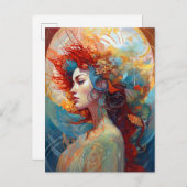 Surreal Goddess Queen Fantasy Art Briefkaart (Voorkant / Achterkant)