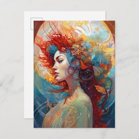 Surreal Goddess Queen Fantasy Art Briefkaart (Voorkant / Achterkant)