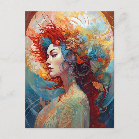 Surreal Goddess Queen Fantasy Art Briefkaart (Voorkant)