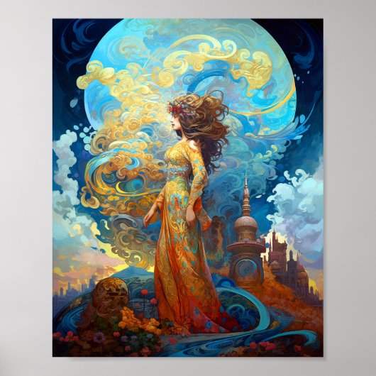 Surreal Goddess Queen Fantasy Art Poster (Voorkant)