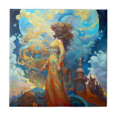 Surreal Goddess Queen Fantasy Art Tegeltje (Voorkant)