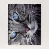 Surreal Grey Cat Blue Eyes Family Fun Harde Legpuzzel (Verticaal)
