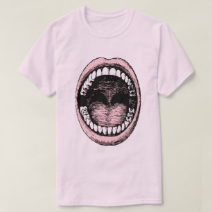 SURREAL GROTE MOUTH-ILLUSTRATIE T-SHIRT