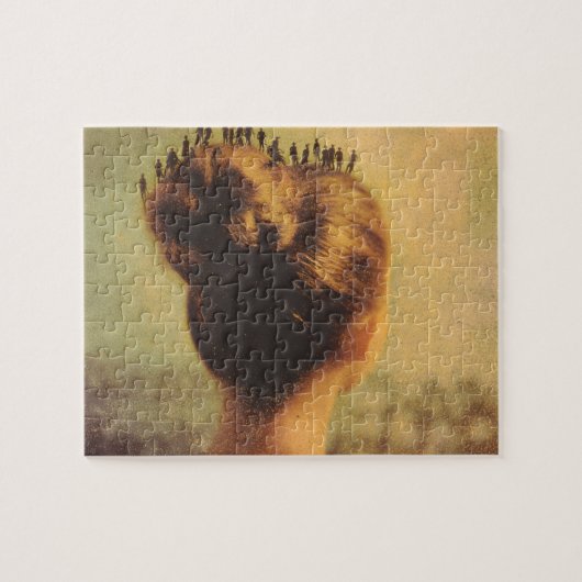 Surreal haar met kleine mensen legpuzzel (Horizontaal)