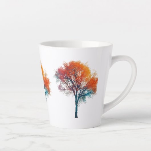 Surreal Herfst Winter Boom Kleine Latte Mok - (Rechts)