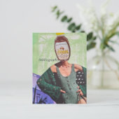 Surreal Honing Vrouw Mixed Media Collage Briefkaart (Staand voorkant)