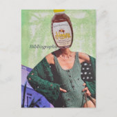 Surreal Honing Vrouw Mixed Media Collage Briefkaart (Voorkant)