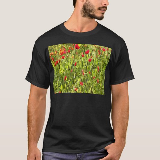Surreal Hypnotic Poppies T-shirt (Voorkant)