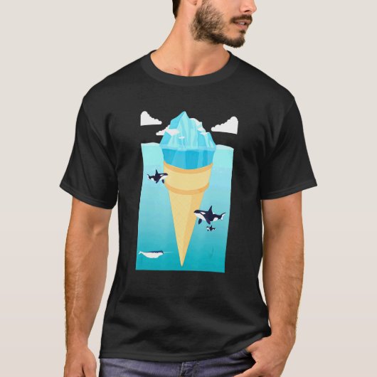 Surreal Ice Cream Iceberg Ice Cream T-shirt (Voorkant)