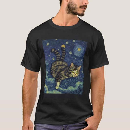 Surreal Impressionistische Kat Impressionisme Katt T-shirt (Voorkant)