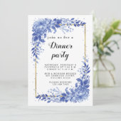 Surreal Indigo Bouquet - Party Invitation, wedding Save The Date (Staand voorkant)