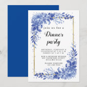 Surreal Indigo Bouquet - Party Invitation, wedding Save The Date (Voorkant / Achterkant)