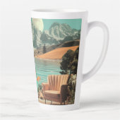 Surreal Interior with Fish and Moonlit Landscape Latte Mok (Rechts)