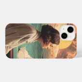 Surreal Interior With Woman and Cat iPhone Hoesje (Achterkant horizontaal)