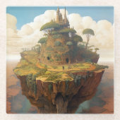 Surreal Island Landscape Fantasy Art Glazen Onderzetter (Voorkant)