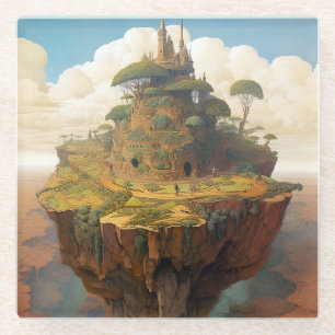 Surreal Island Landscape Fantasy Art Glazen Onderzetter