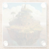 Surreal Island Landscape Fantasy Art Glazen Onderzetter (Achterkant)