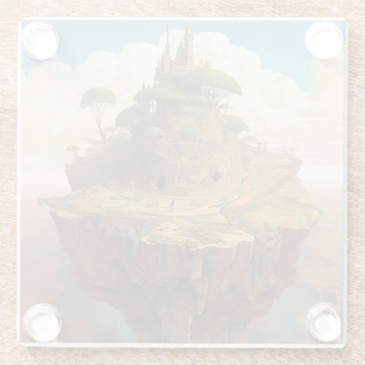 Surreal Island Landscape Fantasy Art Glazen Onderzetter (Achterkant)