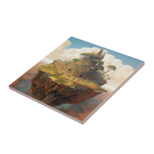 Surreal Island Landscape Fantasy Art Tegeltje (Zijkant)