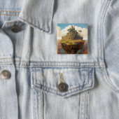Surreal Island Landscape Fantasy Art Vierkante Button 5,1 Cm (In situ)