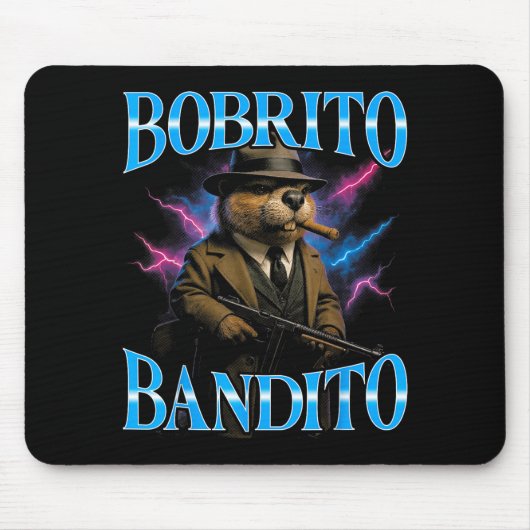 Surreal Italiaans Brainrot Meme Bobrito Bandito Gr Muismat (Voorkant)