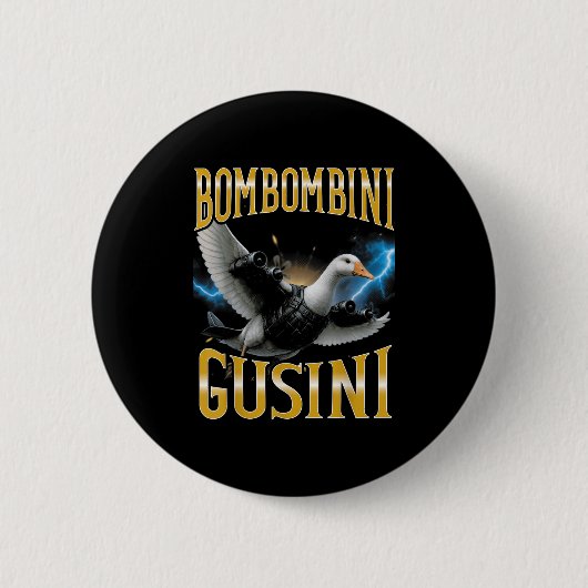 Surreal Italiaans Brainrot Meme Bombombini Gusini Ronde Button 5,7 Cm (Voorkant)