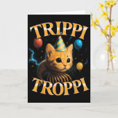 Surreal Italiaans Brainrot Meme Trippi Troppi Grap Kaart (Gele Bloem)