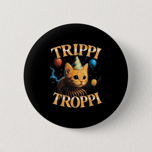 Surreal Italiaans Brainrot Meme Trippi Troppi Grap Ronde Button 5,7 Cm (Voorkant)