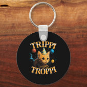 Surreal Italiaans Brainrot Meme Trippi Troppi Grap Sleutelhanger (Voorkant)