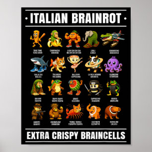 Surreal Italiaans Brainrot T-shirt Grappig Alpha I Poster