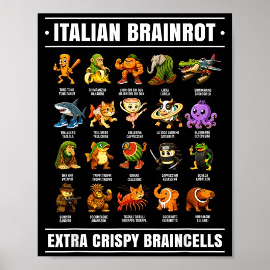 Surreal Italiaans Brainrot T-shirt Grappig Alpha I Poster (Voorkant)