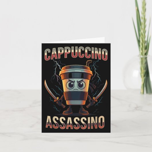 Surreal Italiaanse Brainrot Cappuccino Ino Grappig Kaart (Voorkant)
