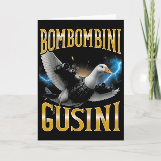 Surreal Italiaanse Brainrot Meme Bombombini Gusini Kaart (Voorkant)