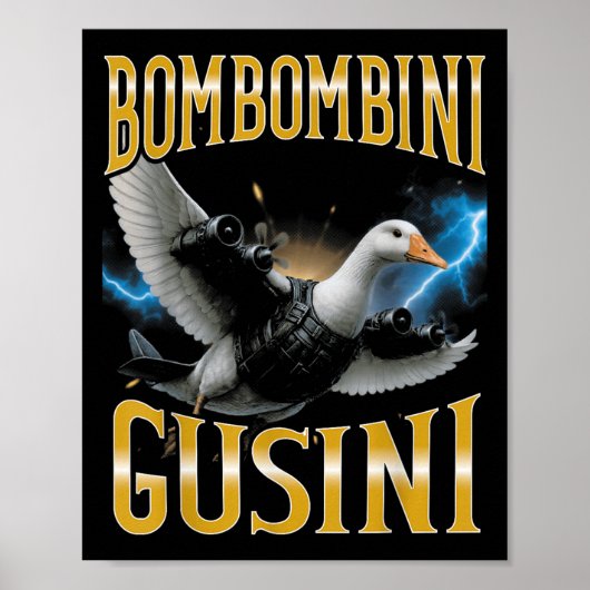 Surreal Italiaanse Brainrot Meme Bombombini Gusini Poster (Voorkant)