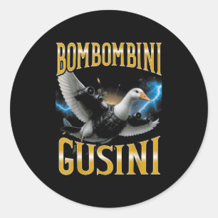 Surreal Italiaanse Brainrot Meme Bombombini Gusini Ronde Sticker