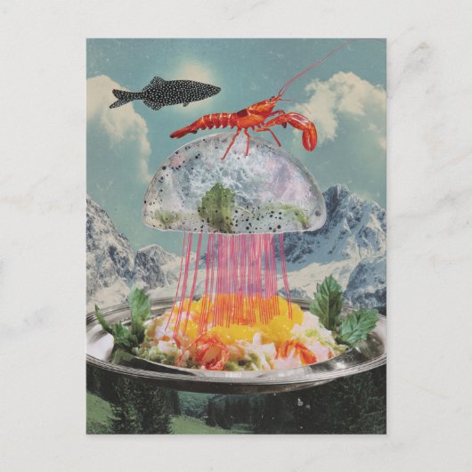 Surreal Jellyfish Salad Collage Briefkaart (Voorkant)